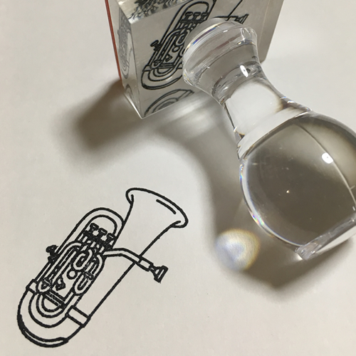 吹奏楽楽譜販売 Asks Winds 楽器イラストゴム印 がっきスタンプ 3cmタイプ ユーフォニアム